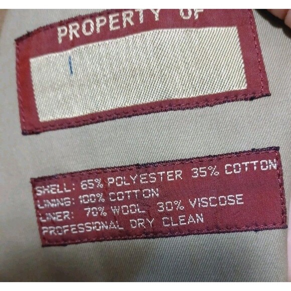 Men's Nordstrom Tan Trench Coat With Wool Blend Zipout Lining Size 46R - Picture 9 of 14